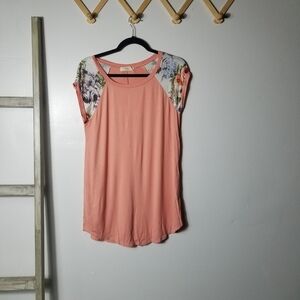 NWOT A.GAIN WOMEN'S FLORAL SLEEVE WOMEN'S BLOUSE TUNIC SIZE MEDIUM